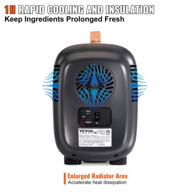 VEVOR Mini Ψυγείο 4L/6 Κουτιά, Φορητό Ψυγείο Θερμοηλεκτρικό, Μαύρο  MNBXHSSLPTM4LMFLZV2