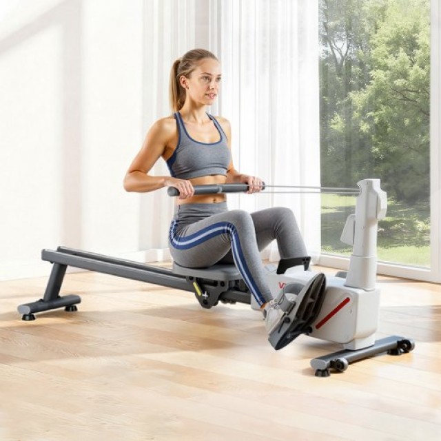 VEVOR Μαγνητικό Κωπηλατικό Μηχάνημα με 16 Επίπεδα Αντίστασης και Πτ...