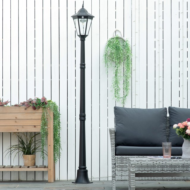 Outsunny Ηλιακός Λαμπτήρας Κήπου LED με Αισθητήρα Κίνησης, 22x22x19...