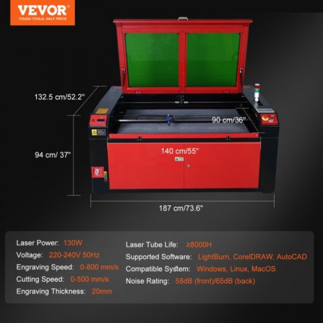 VEVOR 130W CO2 Laser Χαράκτης 900x1400mm  YTSDKJOCCO2131FYSV2