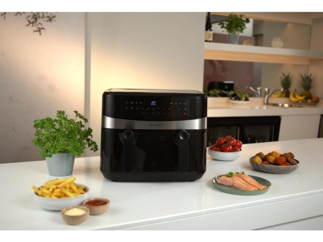 Διπλή Φριτέζα Αέρος XXL -Air Fryer 2400W 9lt Μαύρο AF-126672.4 Emerio