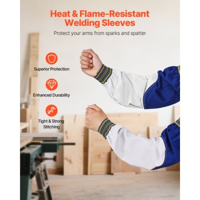 VEVOR Ανθεκτικά Μανίκια Συγκόλλησης από Δέρμα Προβάτου & FR Βαμβάκι...