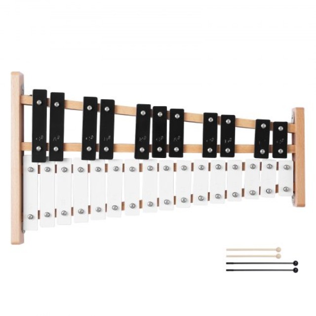 VEVOR Ξυλόφωνο Glockenspiel 27 Νότων με Μεταλλικά Πλήκτρα με 4 Μπαγ...