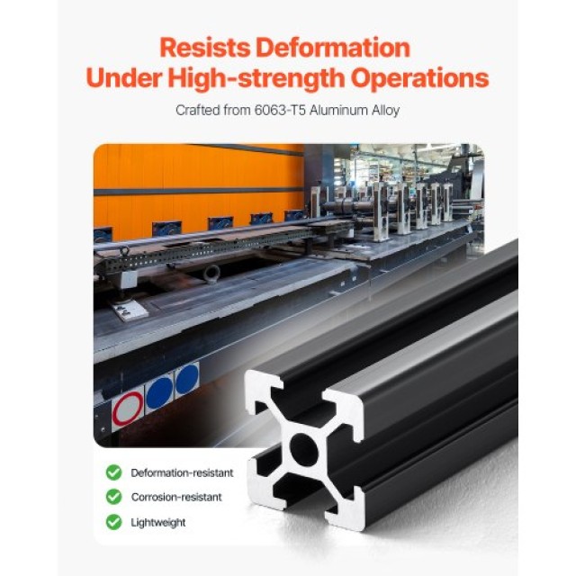 VEVOR 4PCS 1200mm T Slot 2020 Ανοδιωμένη Γραμμική Ράγα Αλουμινίου 2...