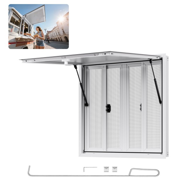 VEVOR Παράθυρο Εξυπηρέτησης με Τέντα 92x92 cm για Food Truck της VE...