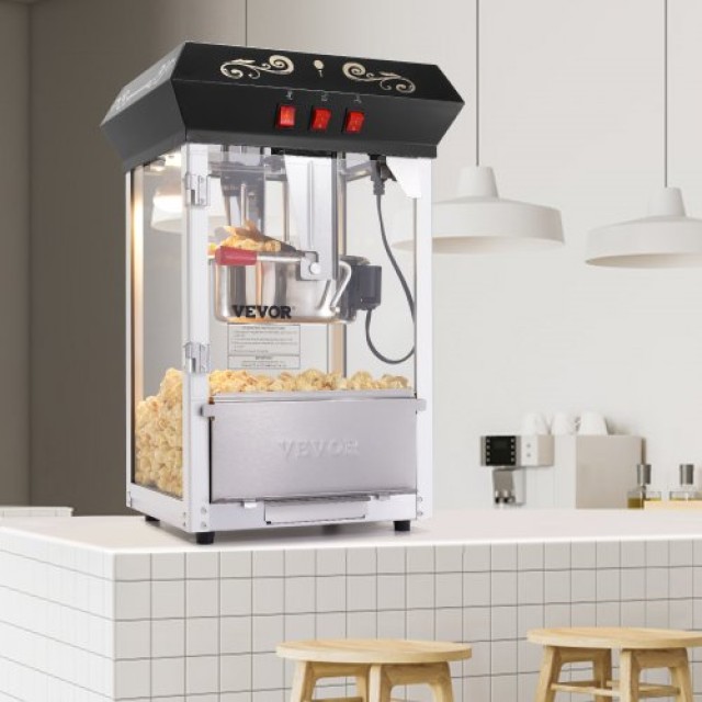 VEVOR  Μηχανή Ποπκόρν Πάγκου 850W 8 Oz 48 Κούπες Μαύρη TSBMHJ8OZ850M1C6BV2