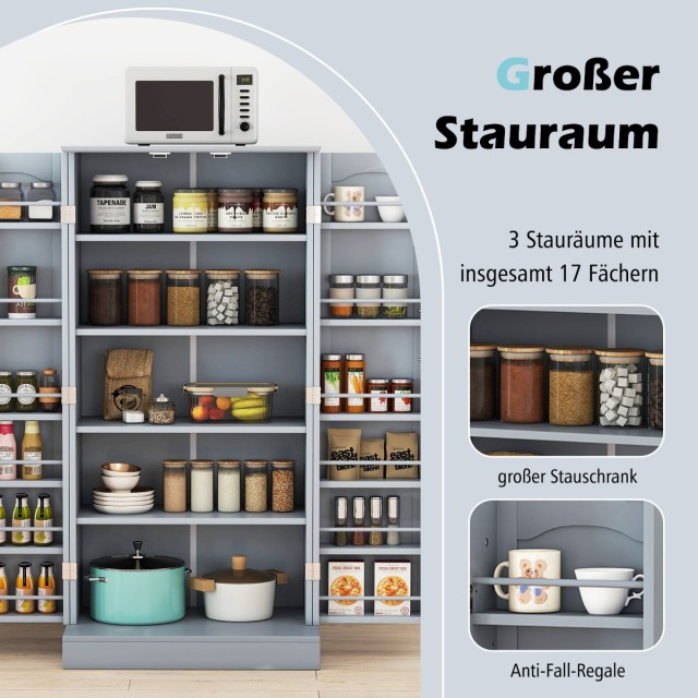 Γκρι Ντουλάπι Κουζίνας με 2 Πόρτες και 6 Ρυθμιζόμενα Ράφια 60 x 40 ...