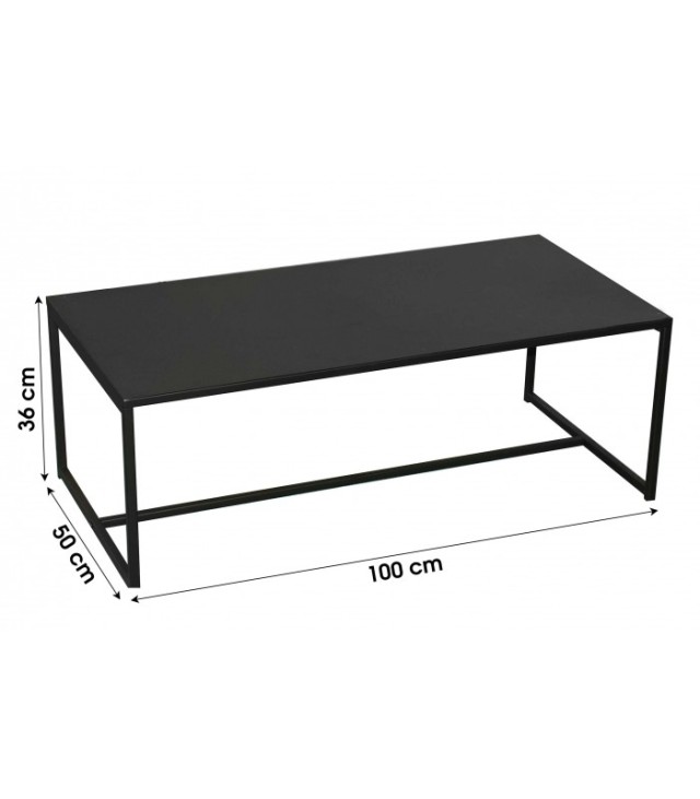 Τραπεζάκι Σαλονιού Μαύρο Μεταλλικό 100x50x36cm Urban Living 151339