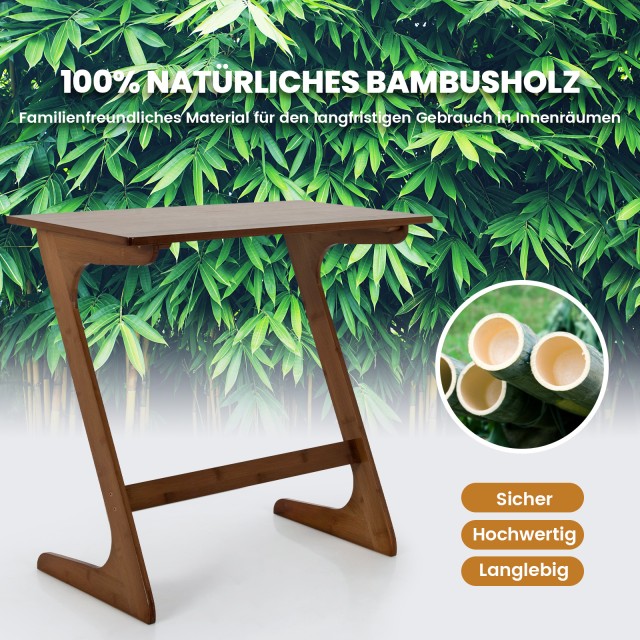 Costway Z-Bάση Βοηθητικό Τραπέζι από Μπαμπού Καφέ JV10052CF