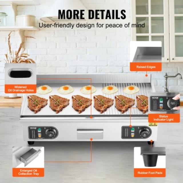 Ηλεκτρική Επαγγελματική Πλάκα Ψησίματος VEVOR 4400W SYKDBLBPK10MNY... Ηλεκτρική Επαγγελματική Πλάκα Ψησίματος VEVOR 4400W SYKDBLBPK10MNY...