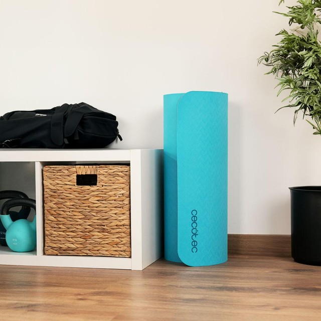 CECOTEC  Στρώμα Γιόγκα DrumFit 183 x 61 cm, Πάχους 0,8 cm, Υλικό TPE, Αντιολισθητικό Σχέδιο, Με Λαβή Μεταφοράς  CEC-07133