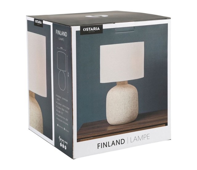 Ostaria Λάμπα Κεραμική Finland Μπεζ D25cm -37523