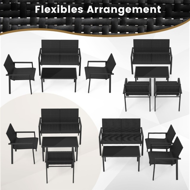 Costway Σετ Έπιπλα Βεράντας από Ρατάν Υψηλής Ποιότητας με Εργονομικ... Costway Σετ Έπιπλα Βεράντας από Ρατάν Υψηλής Ποιότητας με Εργονομικ...