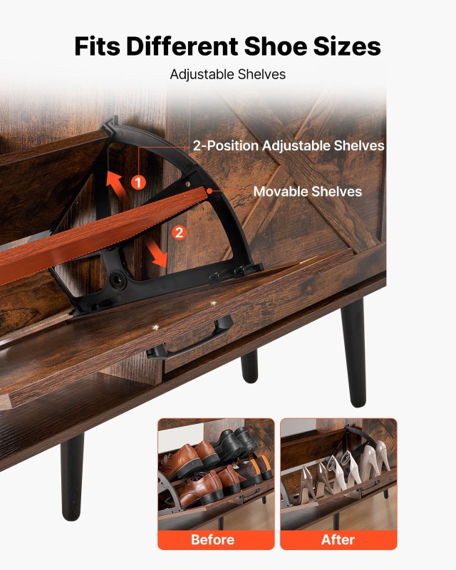 VEVOR Παπουτσοθήκη με 4 Αναδιπλούμενα Συρτάρια, Καφέ, Ιδανική για Ε... VEVOR Παπουτσοθήκη με 4 Αναδιπλούμενα Συρτάρια, Καφέ, Ιδανική για Ε...