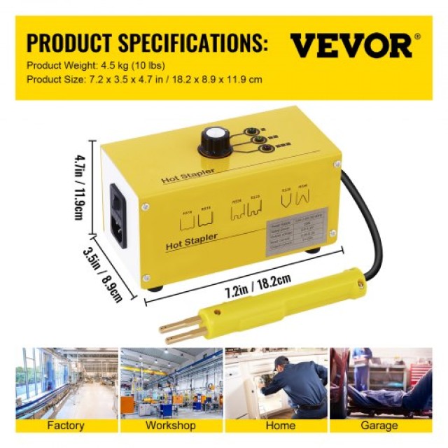 Συγκολλητής Πλαστικών VEVOR 220V με 600 Συνδετήρες και 3 Ρυθμίσεις Θερμότητας  SLHJJGJX000000001V2