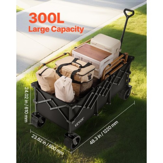 VEVOR Πτυσσόμενο Καρότσι Κήπου 300L 450LB Βαρέως Τύπου ZDHYBXSSTCHSJYCWCV0