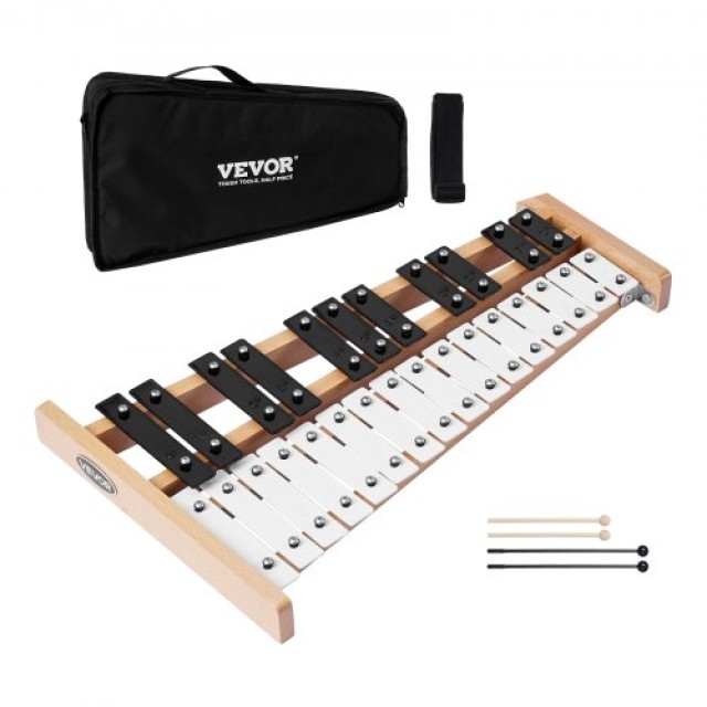VEVOR Ξυλόφωνο Glockenspiel 27 Νότων με Μεταλλικά Πλήκτρα με 4 Μπαγ...