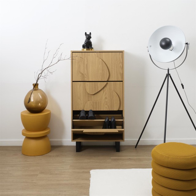 Home Deco Factory Παπουτσοθήκη CALYPSO - Καφέ και Μαύρο 60 x 115 x ...