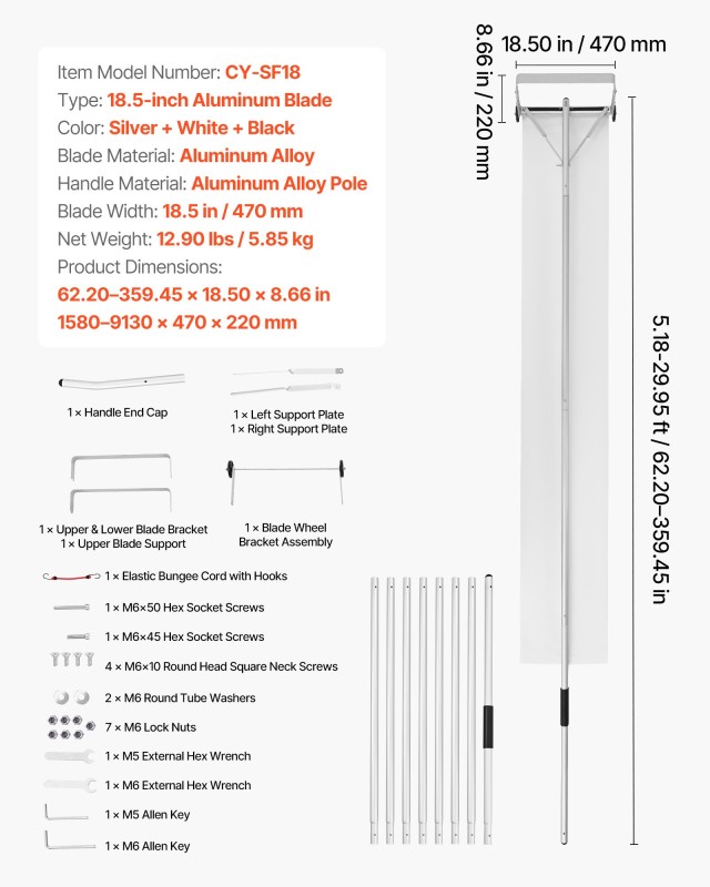 VEVOR Φαρδιά Χιονοκαθαριστική Σπάτουλα 47cm για Στέγες WDPZ30FTGDS4... VEVOR Φαρδιά Χιονοκαθαριστική Σπάτουλα 47cm για Στέγες WDPZ30FTGDS4...