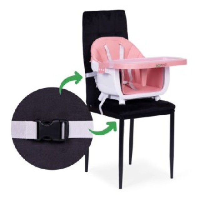 ECOTOYS Καρεκλάκι φαγητού για παιδιά 2 σε 1 ροζ HC508-Pink