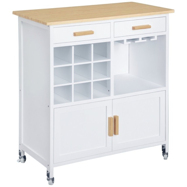 Τροχήλατο Ξύλινο Πολυλειτουργικό Ντουλάπι Κουζίνας 76 x 40 x 88 cm ... Τροχήλατο Ξύλινο Πολυλειτουργικό Ντουλάπι Κουζίνας 76 x 40 x 88 cm ...