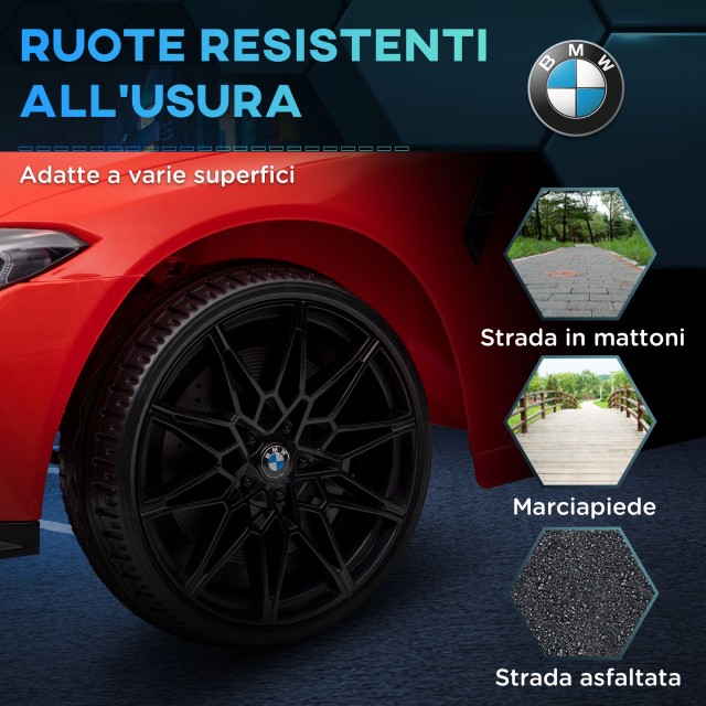 AIYAPLAY Ηλεκτρικό Αυτοκίνητο για Παιδιά με Άδεια BMW M4 με Τηλεχειριστήριο Κόρνα και Φώτα 108x69.5x51 cm Κόκκινο370-311V90RD