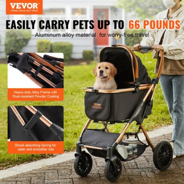 Καρότσι Κατοικιδίων VEVOR, 4 Τροχοί, 30kg, Μαύρο  CWTCCGK4QDHDT793EV0