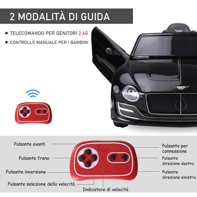 HOMCOM Electric Car for Children Bentley μοντέλο με τερματοφύλακα 1...