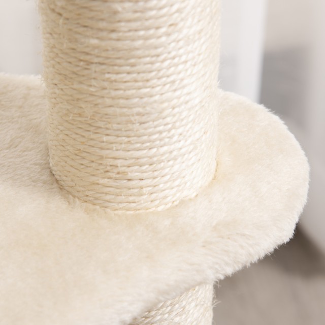 PawHut Scratching Post Tree για ενήλικες γάτες και γατάκια από ρείθρο 95 cm και σπίτι για γάτες σε Rattan και Πολωνούς στο Sisal D30-484
