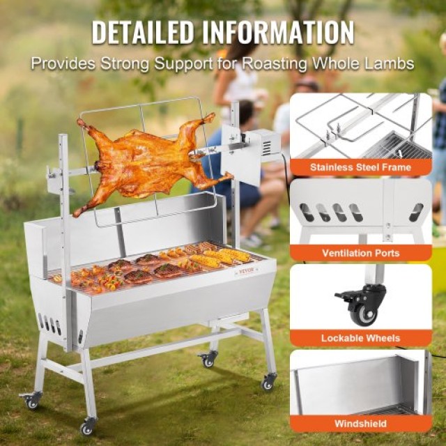 VEVOR Σούβλα Ψησταριάς BBQ για Γουρούνι, Αρνί, Κοτόπουλο 42W 61kg  DDXZKJ35YCDBV3Y2GV2