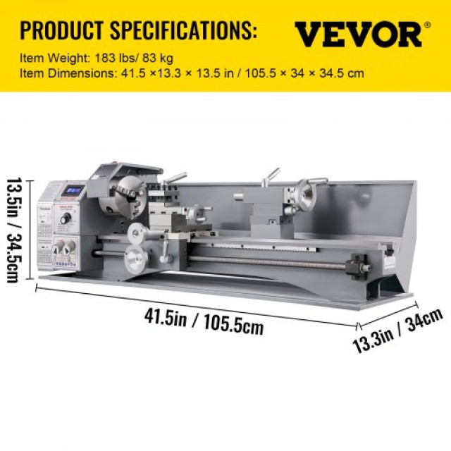 Μίνι Τόρνος Μετάλλου VEVOR 750W, 50-3000RPM, 220x600mm  JSMNCC220X6...