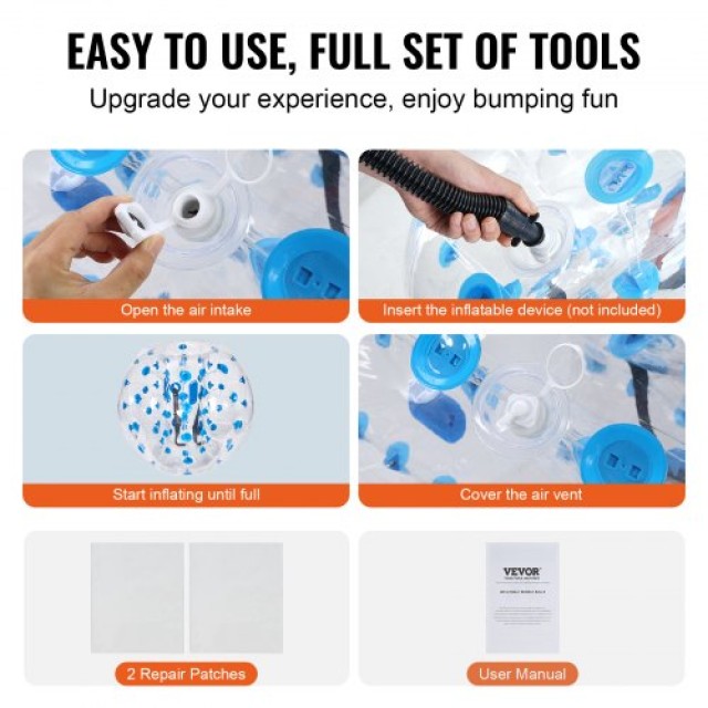 VEVOR Φουσκωτές Μπάλες Σύγκρουσης 2-Pack, 1.2M για Έφηβους  QSNKCQP...