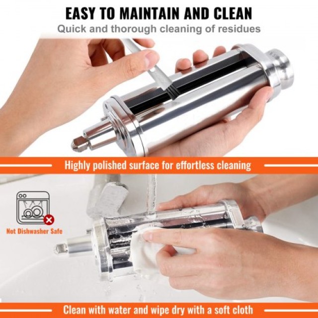 VEVOR Εξάρτημα Ζυμαρικών για KitchenAid, Ρολό Ζύμης από Ανοξείδωτο ...
