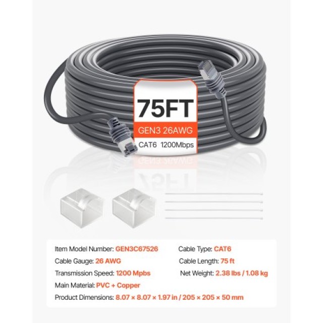 VEVOR Καλώδιο Επέκτασης Starlink Gen 3, 75 FT, 1200 Mbps XLYZDLGEN3...