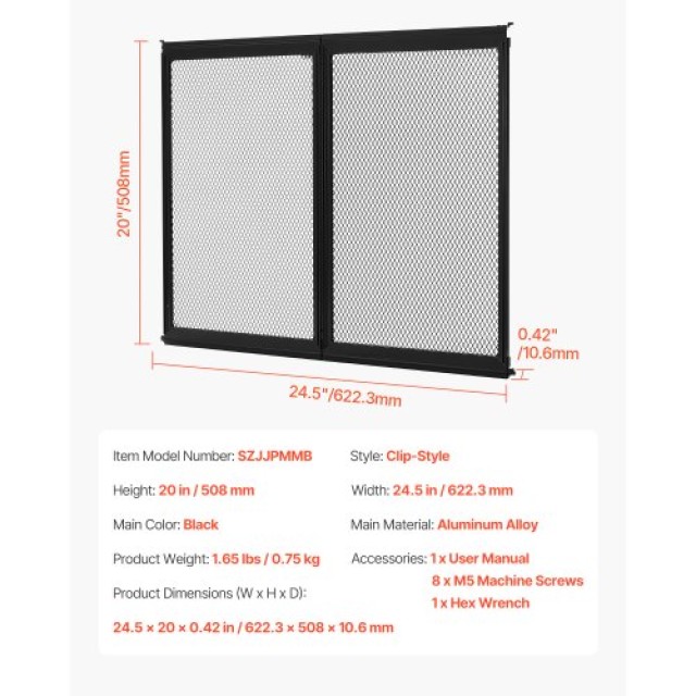 VEVOR Προστατευτικό Πόρτας RV 622.3 x 508mm Αλουμινίου για Κατοικίδ...