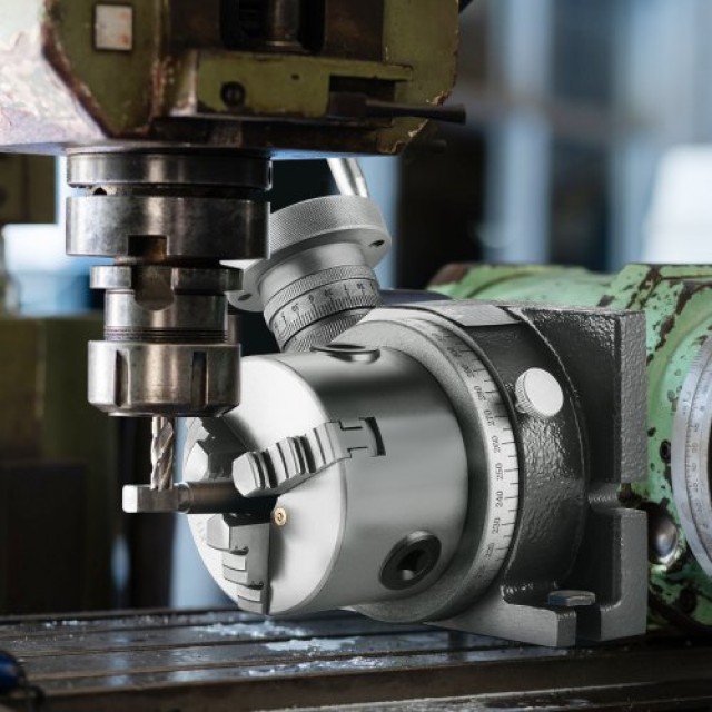 Τραπέζι Περιστροφής VEVOR 100mm για Φρέζες, Οριζόντιο-Κάθετο, με Τσοκ 3 Σιαγόνων 80mm  YXZTLS4C100MYBJD9V0
