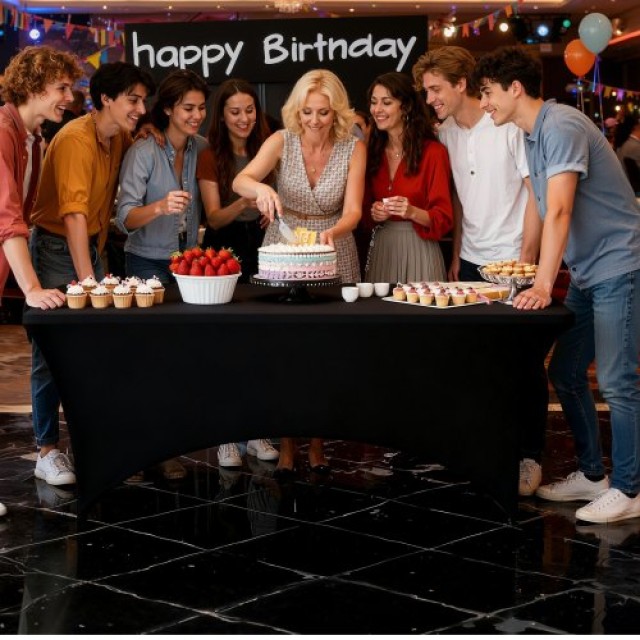 VEVOR Σετ 3 Μαύρα Ελαστικά Τραπεζομάντηλα για Τραπεζαρίες 6FT DLZZ6...