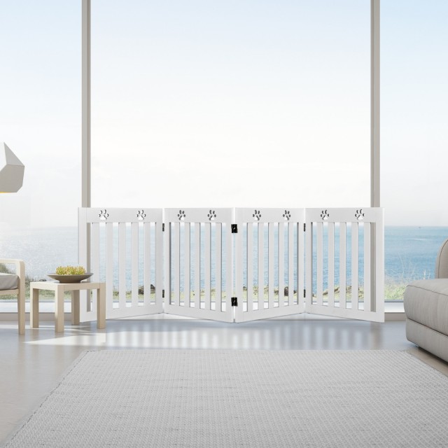 Costway Ξύλινο Πτυσσόμενο Παιδικό Πόρτα Ασφαλείας για Σκάλες 60 εκ....