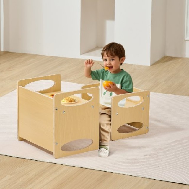 VEVOR Σετ Τραπεζιού και Καρέκλας Montessori για Παιδιά από Ξύλο ETD...