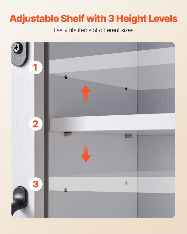 VEVOR Λευκό Ντουλάπι Τοίχου Μπάνιου 31x9x30 ίντσες με Ρυθμιζόμενο Ρ...