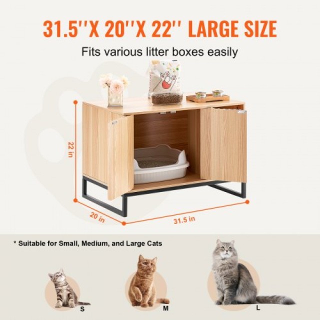 VEVOR  Κρυφή Επίπλωση Λεκάνης Γάτας 31.5x20x22 JSJJMSPWQ315EDBHPV0