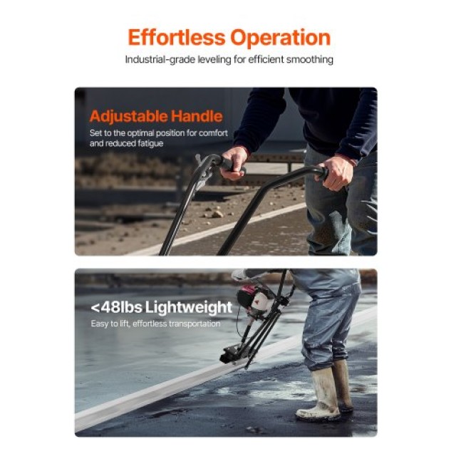 VEVOR Τετράχρονη Συσκευή Εξομάλυνσης Σκυροδέματος με Λεπίδα 12 ft D...