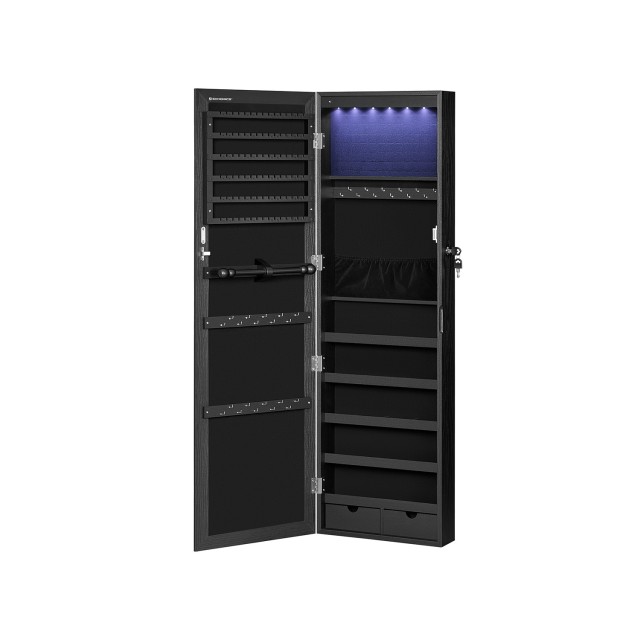 SONGMICS  Ντουλάπι Κοσμημάτων με Καθρέφτη 37 x 10 x 120 cm- Μαύρο, ...