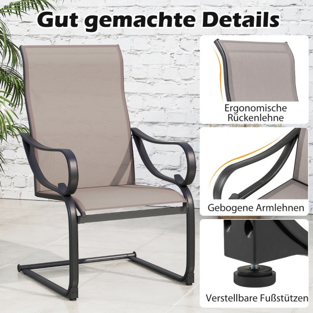 Costway Σετ 2 Κουνιστές Καρέκλες Εξωτερικού Χώρου με Μεταλλικό Σκελ... Costway Σετ 2 Κουνιστές Καρέκλες Εξωτερικού Χώρου με Μεταλλικό Σκελ...