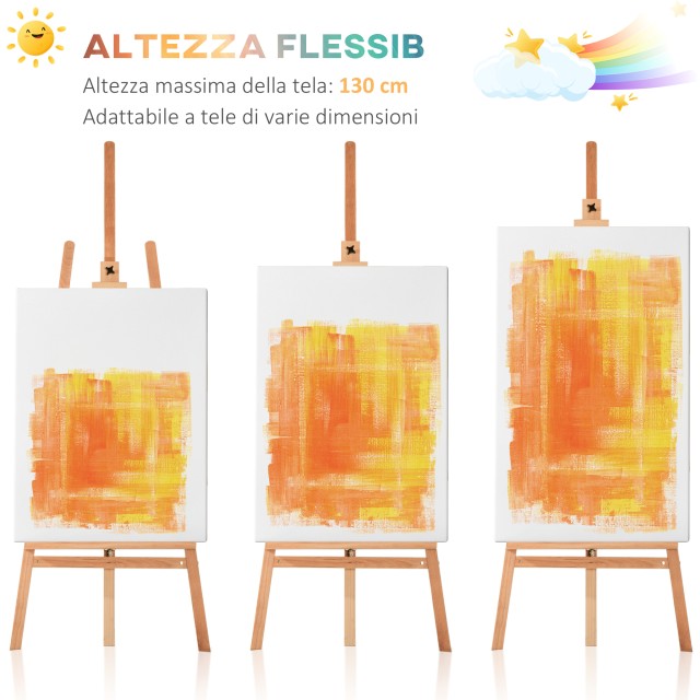 HOMCOM Καβαλέτο Ζωγραφικής Τρίποδο με Ρυθμιζόμενη Υποστήριξη Καμβά ...