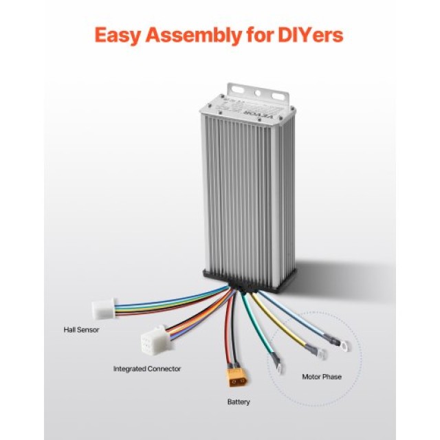 VEVOR Σετ Ηλεκτρικού Κινητήρα Χωρίς Ψήκτρες 1800W 48V 4500rpm & Ελεγκτής Ταχύτητας ZLWSDJTJ18009JWVIV9