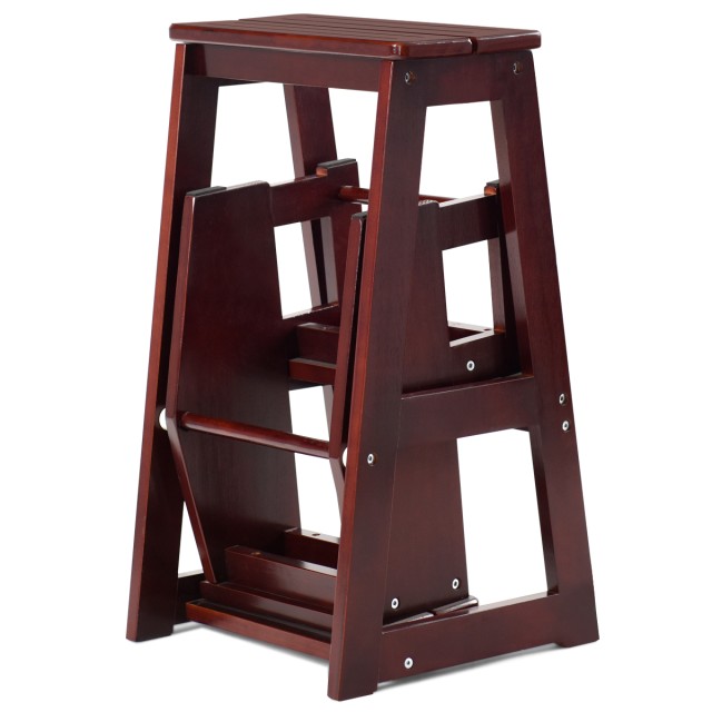 Costway  Πολυλειτουργική Καρέκλα-Σκάλα από Μασίφ Ξύλο Πεύκου HW55009CF