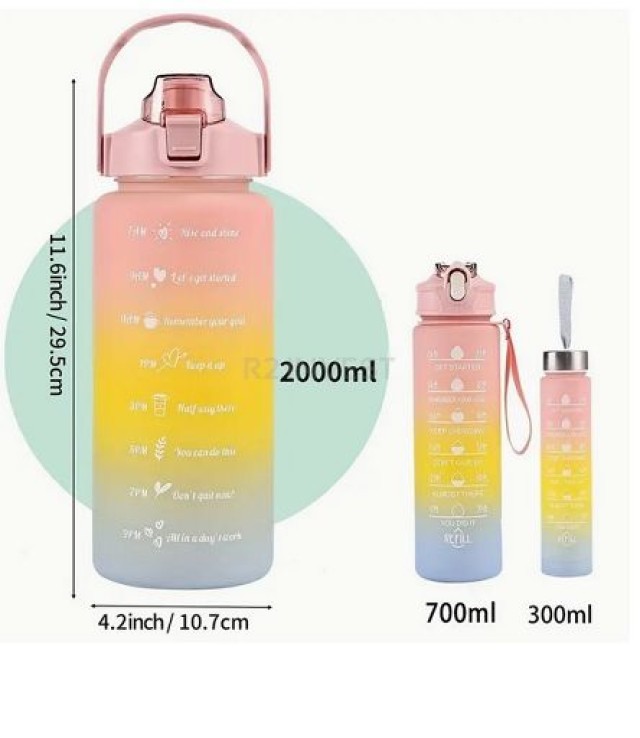 Σετ 3 Παγουριών/ Μπουκάλια Νερού – 2000ml, 900ml και 300ml Πολύχρωμο 5908222241506 SPM