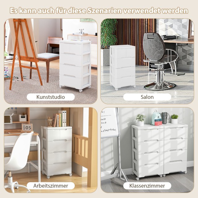 Costway Κάθετη Κομόντα Αποθήκευσης με 5 Συρτάρια JV11499WH