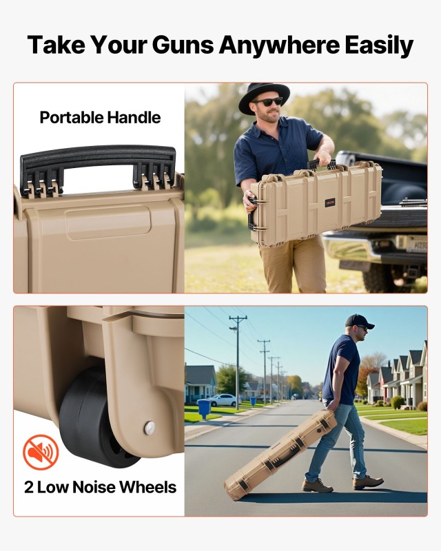 VEVOR Σκληρή Αδιάβροχη & Ανθεκτική στη Σκόνη Θήκη Όπλων με 4 Επίπεδ...